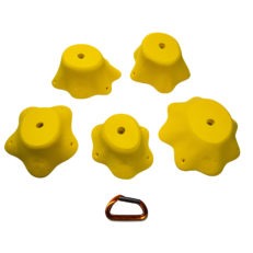 Perspective view of 5 XL Stumps climbing holds produced and sold by EP Climbing walls