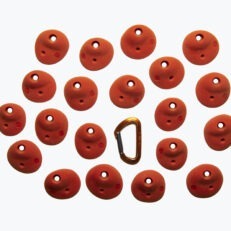 Top View of 20 small gobstopper foot chip foot holds produced and sold by EP Climbing Walls